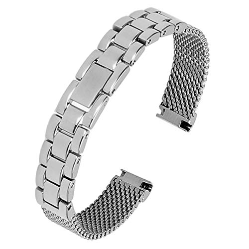 Bracelet en acier inoxydable bracelet en métal solide 10 mm argent pour fille