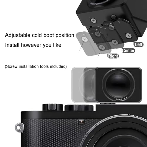 Visor óptico de 28 mm para cámara con interfaz de zapata ajustable y parasol 6