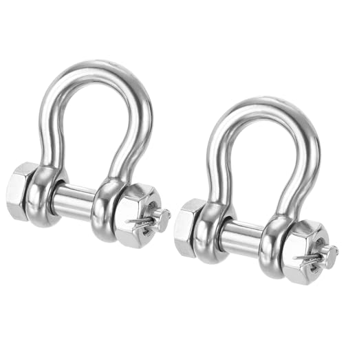 Manille 5/16" PATIKIL en acier inoxydable 316 avec boulon de 3/8" pour gréement, lot de 2