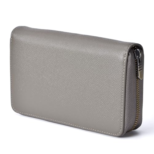 Image of Fountain Pen Leather Pen Case 10 Divided Slots, Rollerball Pen Holder Handmade Display Organizer Zippered Pouch