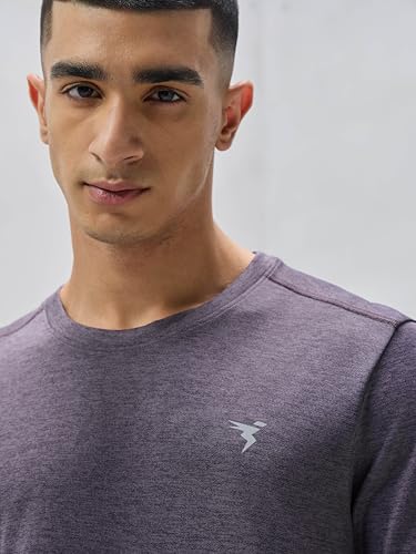 Image of TECHNOSPORT Men's Slim Fit Full Sleeve Round Neck T-Shirt, Double Cool Quick Dry Moisture Wicking Stretchable Sports Gym and Casual Wear