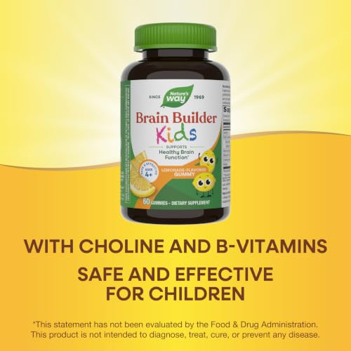 Nature's Way Kids Brain Builder Gummies, Ages 4+, Lemonade Flavored, 60 ct - image 4