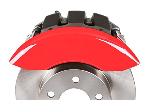 Mgp Caliper Covers 14004Sbowrd 'Bowtie' Engraved Caliper Cover With Red Powder Coat Finish And Silver Characters, (Set Of 4) #TOP3