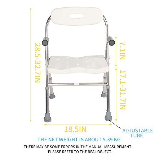 Elderly Assis 330 Lbs Medical Shower Bath Seat Adjustable Shower Chair Portable Bath Seat Shower Chair Seat Bench for Seniors Disabled Injured with Handle by Elderly Assis - Image 5