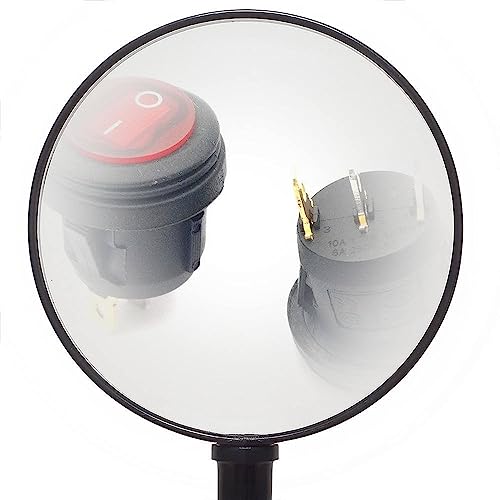 10pcs 3Pin 20mm On-Off SPST Round Copper Boat Rocker Switch Waterproof Cap Red LED Light 6A 250VAC 10A 125V