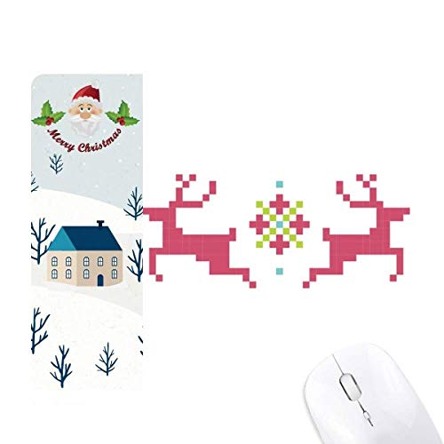 Tapis de souris Noël pixel cerf neige cadeau informatique pour bureau maison