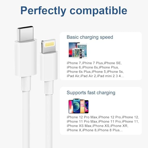 Image of Type C to Lightning Fast Charging Cable Compatible with iPhone 14 /14 Pro / 14 Pro Max / 13 /13 Pro / 13 Pro Max / 12 /11 /XR /XS /X /8 Series.