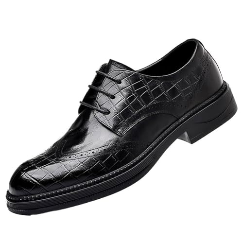 Men Shiny Patent Leather Dress Shoes Non-Slip Softsole Comfortable Fashion Lace Up Business Walking Oxford Shoes