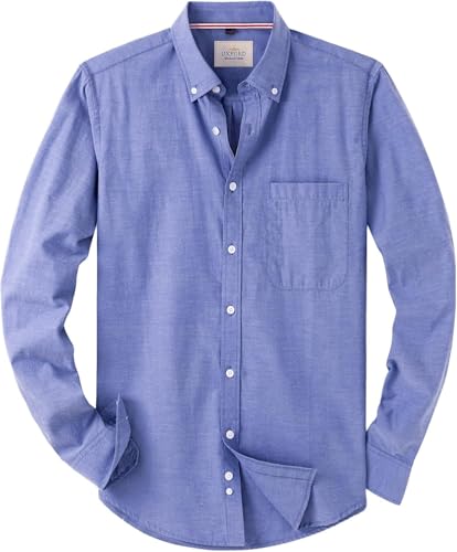 J.VER Oxford Herren Hemd Bügelfrei Regular Fit HerrenHemden Langarm Casual Oberhemd aus Baumwolle Button Down Hemden Faltenfrei Freizeithemd mit Tasche,Blau,XXL J.VER Oxford Herren Hemd Bügelfrei Regular Fit HerrenHemden Langarm Casual Oberhemd aus Baumwolle Button Down Hemden Faltenfrei Freizeithemd mit Tasche,Blau,XXL