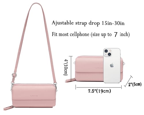 Image of Lanyani RFID Crossbody Wallet Wristlet Purse with Phone Pocket For Women Vegan Leather