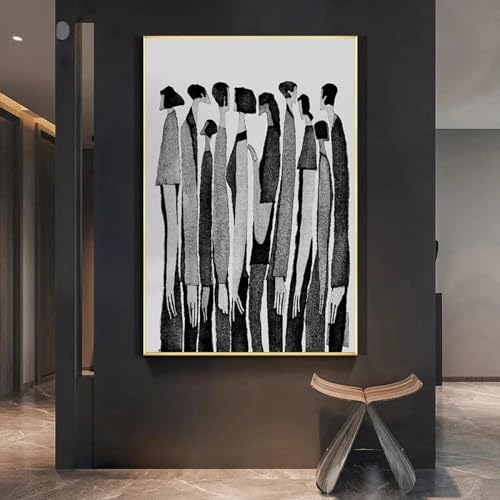 Affiches personnages abstraits noir et blanc dans votre salon chic