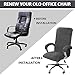 Velvet Plush Stretch Computer Office Chair Cover with Armrest, Solid Color Spandex Slipcover for Pets & Kids, Removable Universal Desk Chair Covers for Swivel Rotating Chair (Grey,Large)
