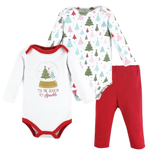 Image of Hudson Baby Unisex Cotton Bodysuit and Pant Set