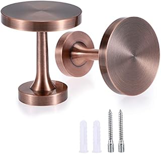 BSTKEY Set of 2 Round Curtain Tiebacks Holder, Decorative Drapery Holdback Tiebacks for Curtain, Hardware Tie Backs Window Curtain Holder, Copper