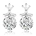 ZHOUYF Boucles d'oreilles Pendantes Créoles Pendantes Argent Sterling 925 Princesse Couronne Étoile Zircon Dormeuses pour Les Femmes Saint-Valentin