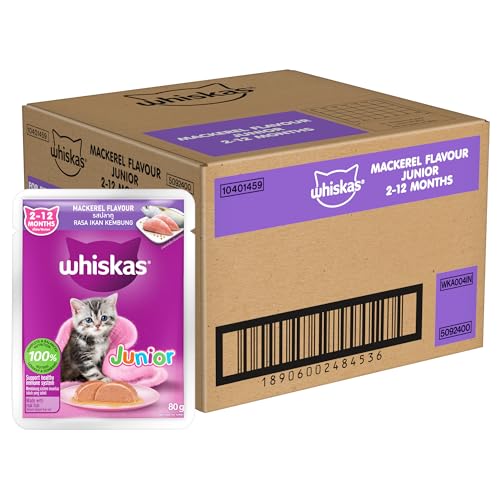 Whiskas Junior Kitten (2-12 Months) Wet Cat Food, Mackeral Flavour, 80 g x 28, 100% Complete & Balanced Nutrition, Supports Healthy Immune System (B0DCBHN1FP) Amazon Price History, Amazon Price Tracker
