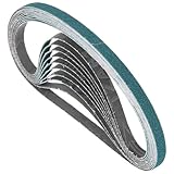 Kozelo 20 Stück Schleifbänder 1/2 x 18 Zoll 120 Körnung Zirkonia Schleifband Schleifpapier Für Bandschleifer Metallschleifen Holzverarbeitung Schweißnaht Rostentfernung