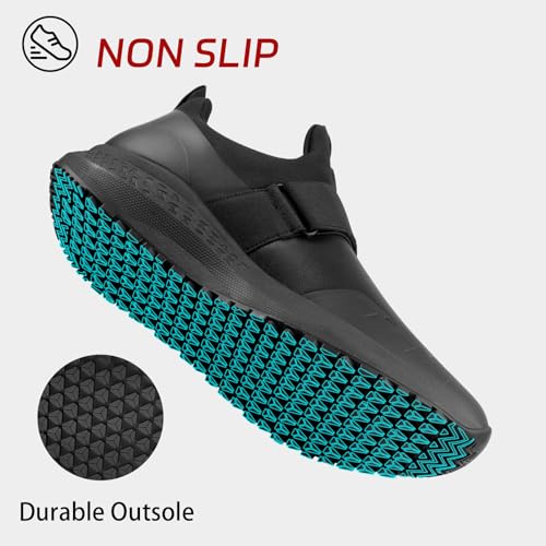 Non Slip Work Shoes for Men Slip On Food Service Kitchen Chef Restaurant Shoe Waterproof Slip Resistant Walking Sneakers Lightweight Comfortable Working Footwear Leather3