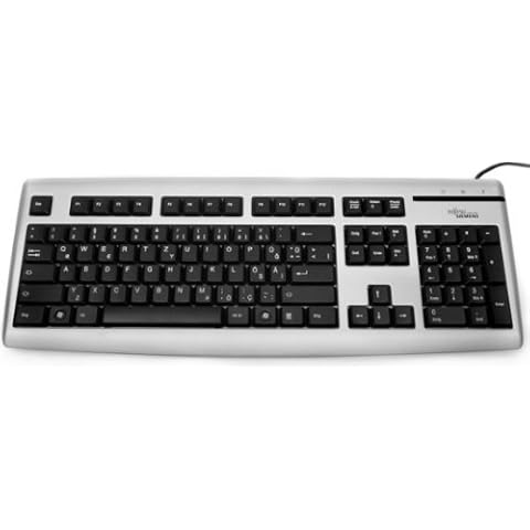 Tastatur Fujitsu Siemens K365 Türkisch/Deutsch Slim Line Silber/Schwarz Cover