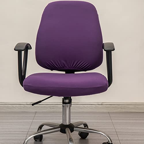 Melaluxe Computer Office Chair Cover - Protective & Stretchable Universal Chair Covers Stretch Rotating Chair Slipcover (Purple) #TOP3