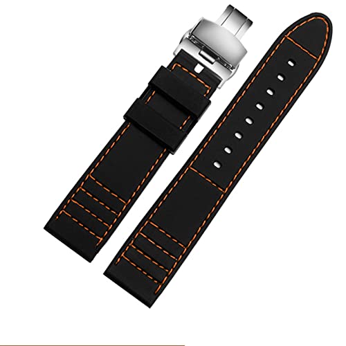 Correa de silicona de 20 mm y 22 mm en color Agate, accesorio deportivo alargado para reloj