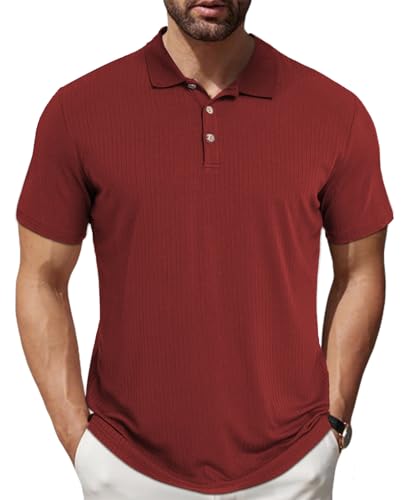 KESIHAN Mens Polo Shirts Short Sleeve Regular Fit Stretchy Summer Lightweight Casual Golf Shirt