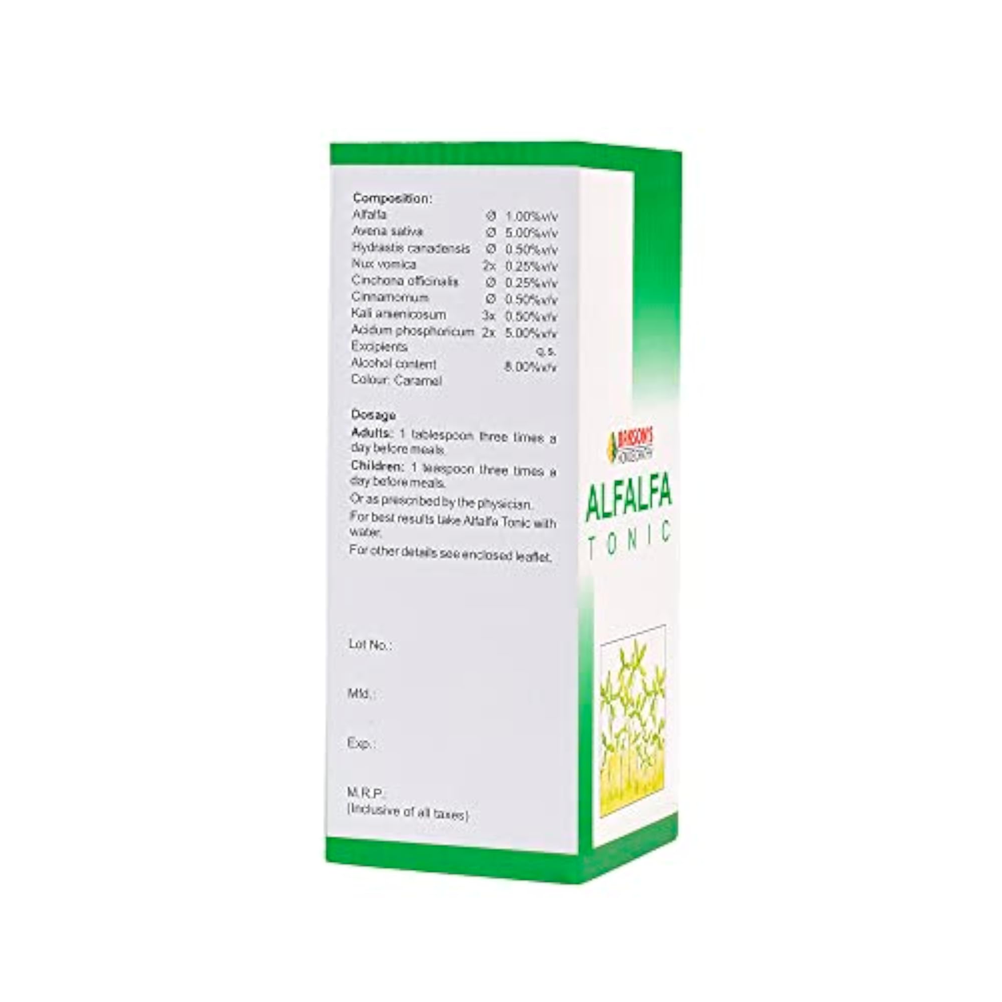 Alfalfa Tonic With G Syrup, Pack of 2 (115ml Each)