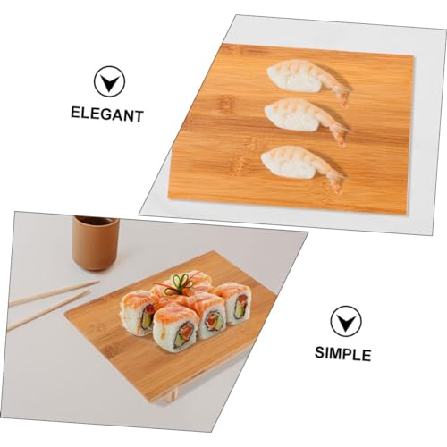 Plato rústico de bambú para sushi y snacks 2 piezas miniatura 6