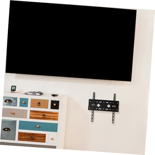 Support mural TV noir UKCOCO anti-chute avec étagère stable