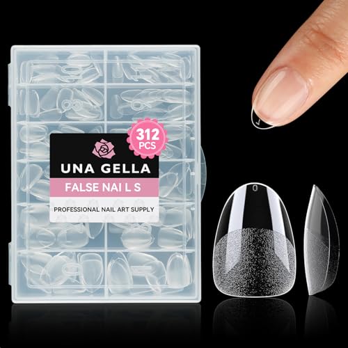 Image of UNA GELLA Extra Short Almond Nail Tips 312pcs XS Short Almond Gel Nail Tips