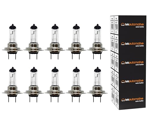 Tek Automotive H7 477 Headlight Bulbs 12V 55W PX26D (499) Dipped Beam Halogen Car Headlamp Replacement E-Marked Road Legal 10 Pack