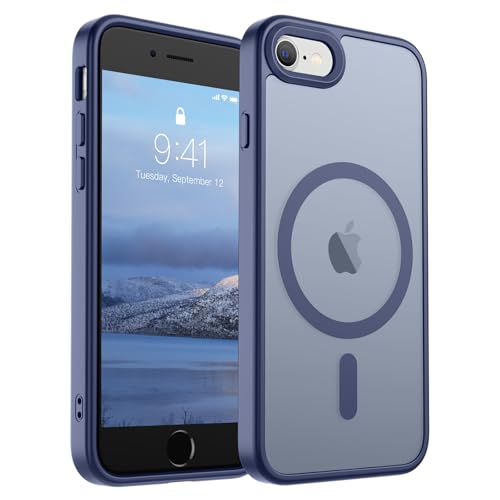 Image of SUPFINE Magnetic for iPhone SE Case 2022 (3rd) /2020 (2nd), iPhone 8 Case (Compatible with MagSafe) (Military Grade Drop Protection) Slim Translucent Matte Phone Case,Lavender Gray