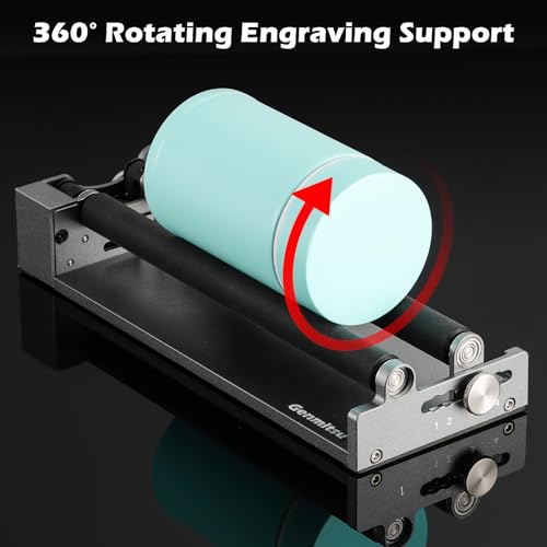 Genmitsu MD19 Rotary Roller Kit, 360° Y-axis Engraving Accessories for Genmitsu L8, Z6, Kiosk, Kortek, Rolling Block for Various Height and Length Objects, Cylindrical Object, Wine Glass, Tumblers