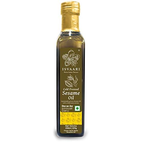 Isvaari Cold Pressed Sesame Oil | 250ml | 100% Pure Untoasted Sesame Oil for Cooking Cover