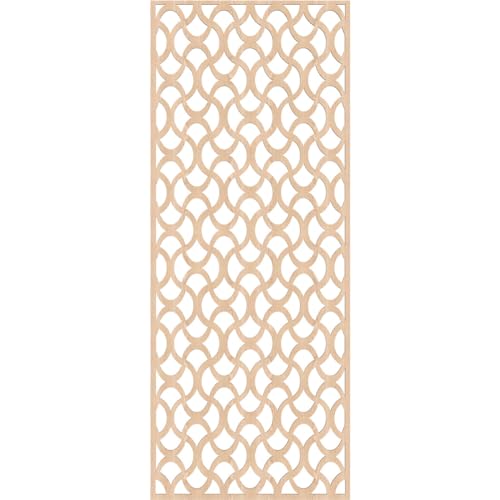 Image of Resort Decorative Pierced Fretwork Wood Wall Panels, 25 3 /8 inchW x 64 3 /8 inchH x 1 /4 inchT, Red Oak