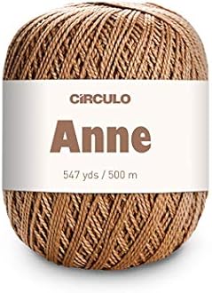 CIRCULO Anne Yarn for Crocheting & Knitting, 100% Mercerized Brazilian Virgin Cotton, Soft Fingering Weight, 547 Yds, 5.19 Oz - Color 7148 Craft