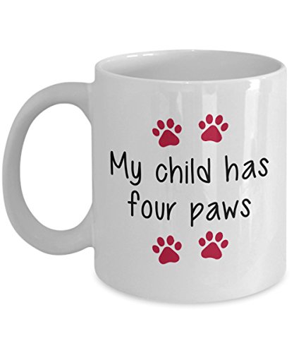 Caneca My Child Has Four Paws - Caneca de café de cacau quente divertido - ideia de de Natal