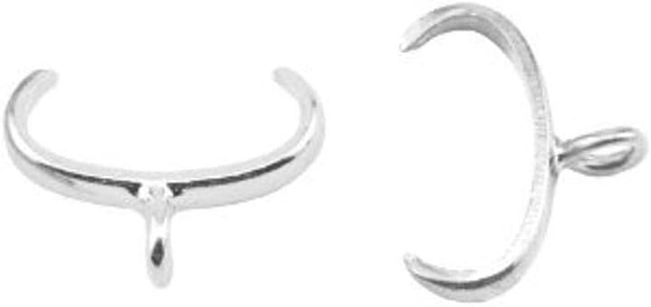 Beadalon Pinch Bail, 10 mm / .4 in, Silver Plated, 144 pc