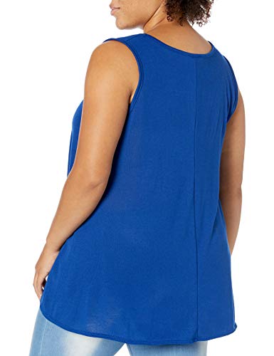 Image of Star Vixen Women's Plus-Size Sleeveless Hi-Low Swing Hem Sweater Knit Top