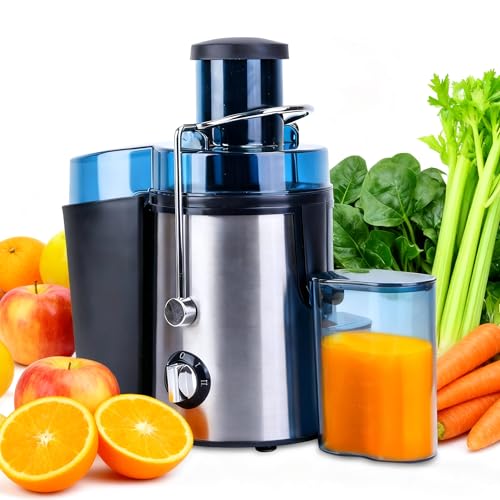 Juicer Machine, 1000W Centrifugal Juicer Extractor with Wide Mouth 2.6” Feed Chute for Whole Fruit and Vegetable, Electric Juicer with 2 Speeds, Easy to Clean