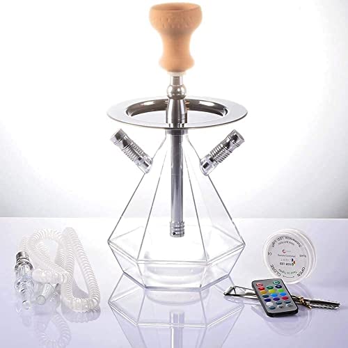 LSZ Shisha-Set Acrylhaare Set kreativer Diamantform-Hukahn Shisha Set mit LED Lichter, for 1-2 Personen, Rauchergeschenk…