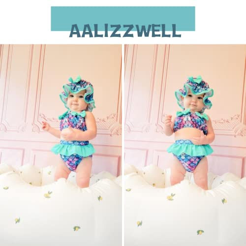 Aalizzwell Toddler Baby Girls 3 Piece Bikini Set Bathing Suit with Hat2