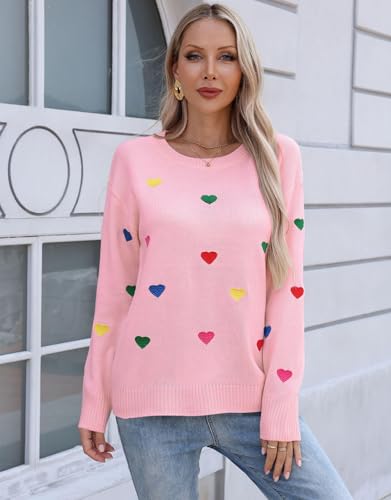 Image of Womens American Flag Sweater Crew Neck Casual Pullover Sweater