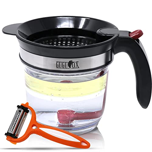 Fat Separator with Bottom Release 4-Cup Gravy Separator & Fat Separator Cup Grease Separator For Cooking Gravy Soups Oil Separator Fat Separator for Gravy Kitchen Fat Separator
