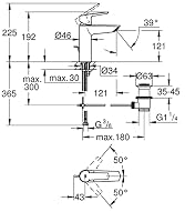 GROHE Start, Waschtischarmatur, wassersparend (Wasserhahn für das Bad, Badarmatur mit Zugstangen-Ablauf, 19cm hoch, mit 3in1 Werkzeug, einfache Installation am Waschbecken), chrom, 23455002 – Ansicht 5