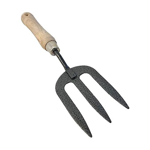 METAL GARDEN HAND FORK with WOODEN HANDLE | Gardeners Tools | Metal Fork | Hand Tools | Gardeners Gifts | Gardeners | Weeding