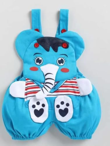 Image of Mommy Club Baby Boy's & Baby Girl's Jumbo The Elephant Dungaree For 0-6Months Baby || Dress Clothes For Baby Boy And Baby Girl (Red, 0-9 Months)