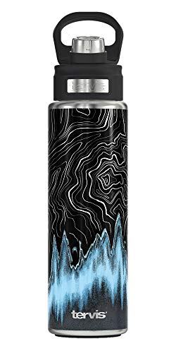 Tervis Topographic Radar Triple Walled Insulated Tumbler Travel Cup Keeps Drinks Cold, 24oz Wide Mouth Bottle, Stainless Steel