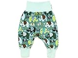 Kleine Könige Pumphose Baby Jungen Hose · Modell Elefant Elefantenparty Petrol, Aqua · Ökotex 100 Zertifiziert · Größe 50/56