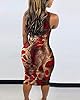 ECHOINE Women Sexy Print Crew Neck Sleeveless Stre... #1